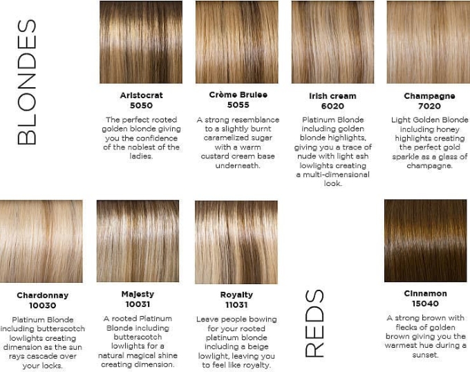 follea wigs color charts